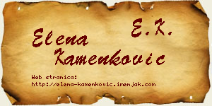 Elena Kamenković vizit kartica
